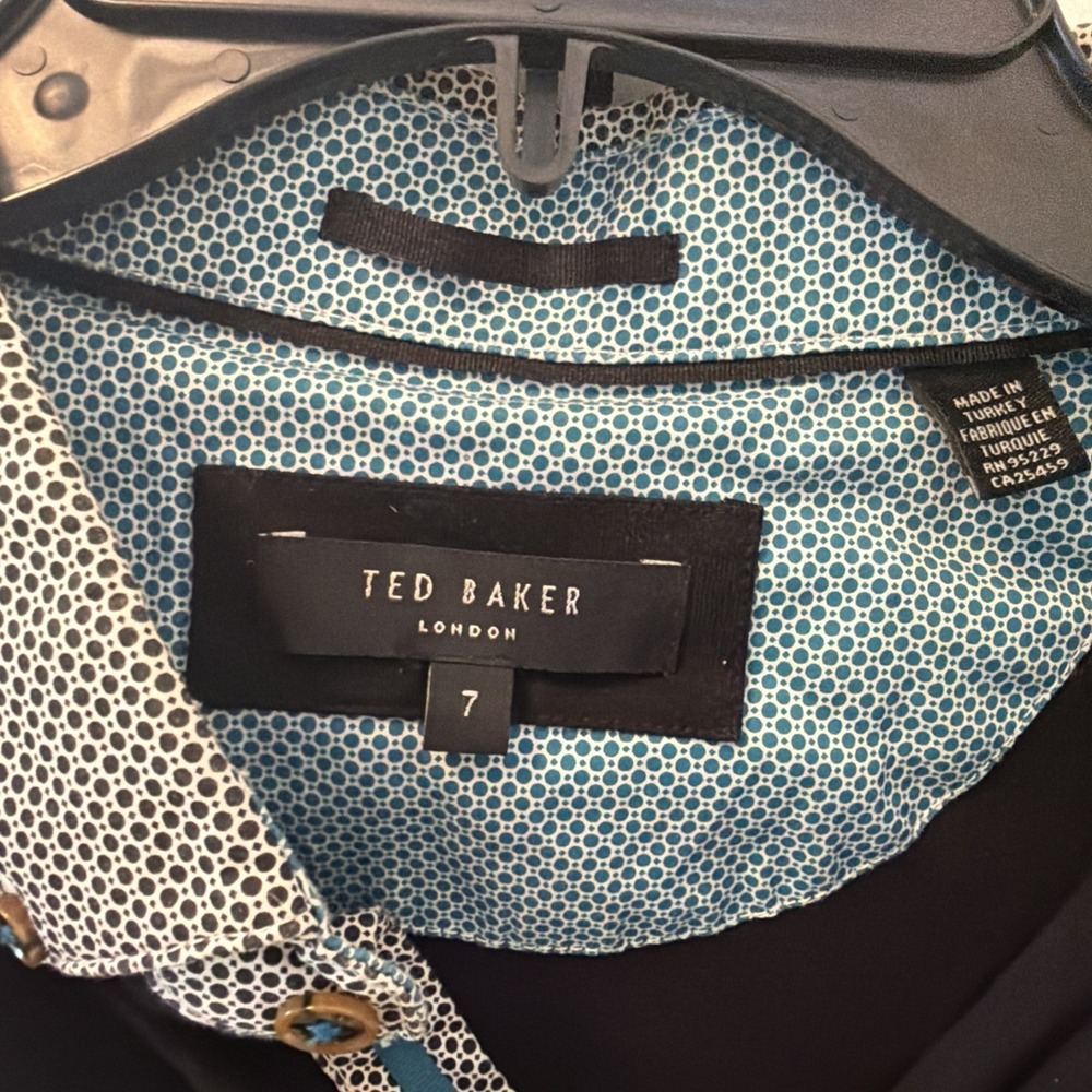 Ted Baker Polo Shirt Womens Sz 7 Short Sleeve Casual Button Down